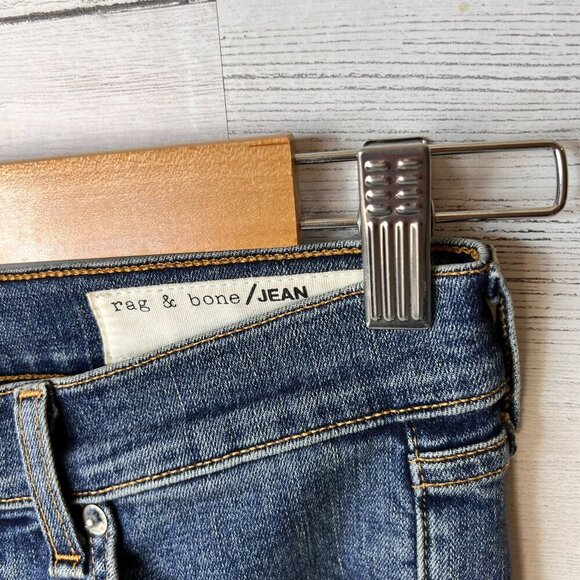 Rag & Bone Jeans Womens Size 26 Ankle Skinny in Clean Commodore Raw Hem & Slit - Picture 10 of 16